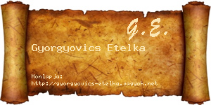 Gyorgyovics Etelka névjegykártya